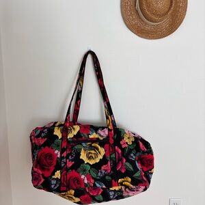 Vera Bradley LARGE DELUXE DUFFEL bag Havana Rose Quilted Floral Travel Bag